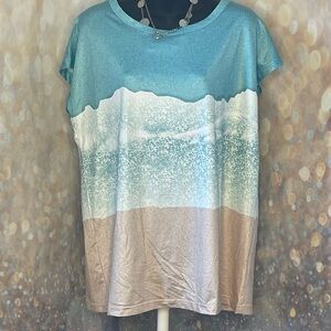 Blue and White Women's Top Beach Theme Noracora Size XL